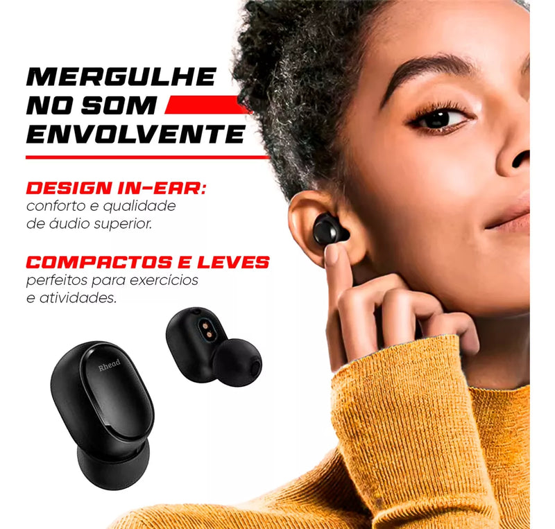 Fone De Ouvido Bluetooth Marca Rhead Sem Fio Tws