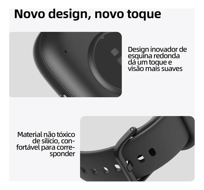 Relógio Smartwatch Em Toque Alexa Ip68 Bluetooth 5.3 Caixa Branco Pulseira Preto Bisel Preto Desenho Da Pulseira Milanese