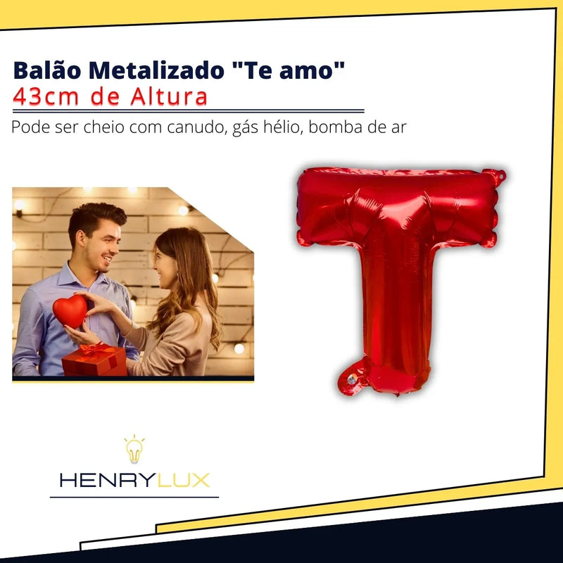 Kit Surpresa Romântica 300 Pétalas 14 Velas 12 Balão + Te Amo